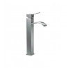 ALFI Brand AB1158-BN Tall Brushed Nickel Tall Square Body Curved Spout Single Lever Bathroom Faucet