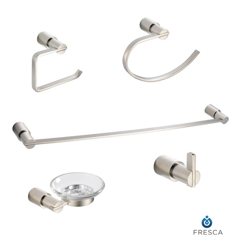 Fresca FAC0100BN Magnifico 5 Piece Bathroom Accessory Set in Brushed Nickel