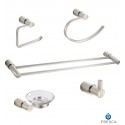 Fresca FAC0100BN-D Magnifico 5 Piece Bathroom Accessory Set in Brushed Nickel with Double Towel Bar