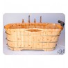 ALFI Brand AB1136 61 inch Free Standing Cedar Wood Bath Tub with Chrome Tub Filler