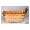 ALFI Brand AB1148 59 inch Free Standing Oak Wood Bath Tub with Chrome Tub Filler