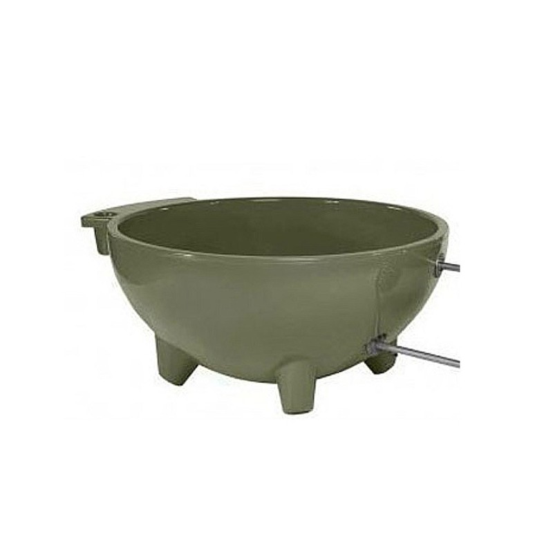 ALFI Brand FireHotTub-OG Round Fire Burning Portable Outdoor Olive Green Fiberglass Soaking Hot Tub