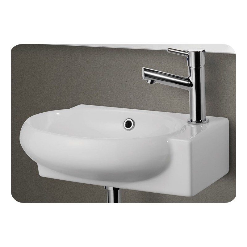 ALFI Brand AB107 Small White Wall Mounted Ceramic Bathroom Sink Basin