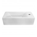 ALFI Brand AB108 Small White Modern Rectangular Wall Mounted Ceramic Bathroom Sink Basin