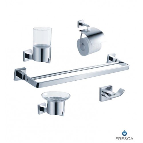 Fresca FAC1100-D Glorioso 5 Piece Bathroom Accessory Set in Chrome with Double Towel Bar
