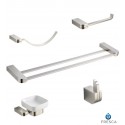 Fresca FAC1300BN-D Solido 5 Piece Bathroom Accessory Set in Brushed Nickel with Double Towel Bar