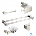 Fresca FAC1400BN-D Ellite 5 Piece Bathroom Accessory Set in Brushed Nickel with Double Towel Bar
