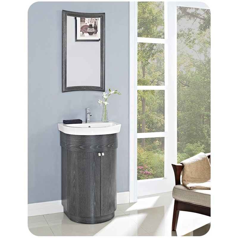 Fairmont Designs 150-V24 Bouelvard 24 inch Curved Vanity and Sink Set in Charcoal Gray