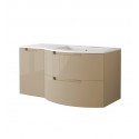 LaToscana OA43OPT3 Oasi 43 inch Modern Bathroom Vanity with 2 Slow Close Drawers Left Side Cabinet and Tekorlux Right Sink Top