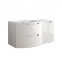 LaToscana OA53OPT2 Oasi 53 inch Modern Bathroom Vanity with 2 Slow Close Drawers Right Side Cabinet and Tekorlux Left Sink Top