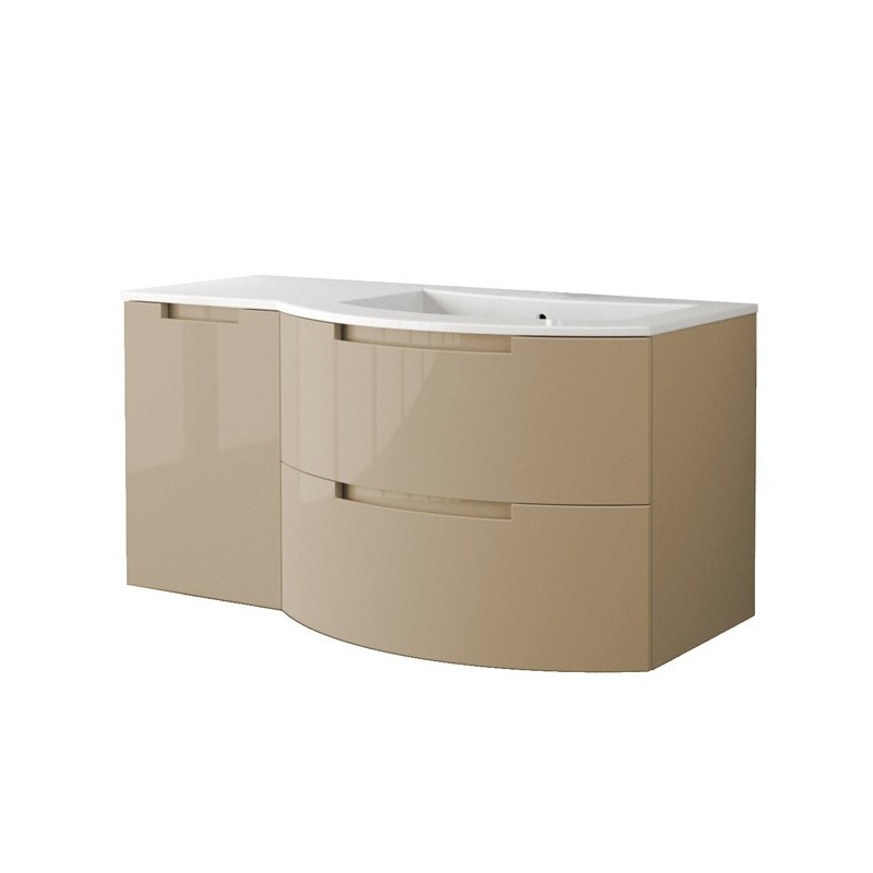 LaToscana OA53OPT3 Oasi 53 inch Modern Bathroom Vanity with 2 Slow Close Drawers Left Side Cabinet and Tekorlux Right Sink Top
