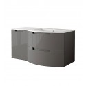LaToscana OA53OPT3 Oasi 53 inch Modern Bathroom Vanity with 2 Slow Close Drawers Left Side Cabinet and Tekorlux Right Sink Top