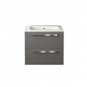 LaToscana AM24OPT1 Ambra 24 inch Modern Bathroom Vanity with 2 Slow Close Drawers, Flat Face, Chrome Handles and Tekorlux Sink T