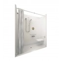 Ella 6030BF5P-ELW Elite White Barrier Free Roll In Shower Kit - 60" x 30"