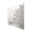 Ella 6036BF5P-ELW Elite White Barrier Free Roll In Shower Kit - 60" x 36"