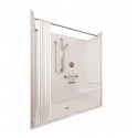 Ella 6033BF5P-ELS Elite Satin Barrier Free Roll In Shower Kit - 60" x 33"