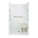 Ella 4836BF4P.875C-SP24 Standard Plus 24 Barrier Free Roll In Shower Kit - 48 x 37"