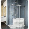 Fleurco NOVBF6032 Novara Bowfront 60 Sliding Curved Glass Door and Fixed Panel with Return Panel
