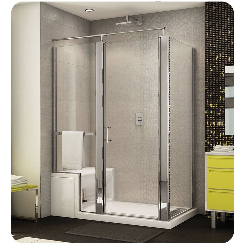 Fleurco EUA5836 Banyo Sevilla In Line Door and Panel with Return Panel (Alessa Base and Seat Optional)