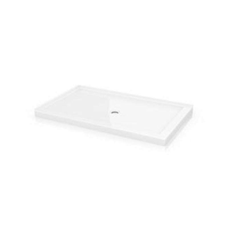 Fleurco 2-ABF 2 Sided Rectangular Acrylic Shower Base with Center Drain and 2 Integrated Tile Flanges