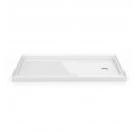 Fleurco ABF6032 In-Line Rectangular Acrylic Single Threshold Shower Base with 3 Integrated Tile Flanges & Side Drain Position