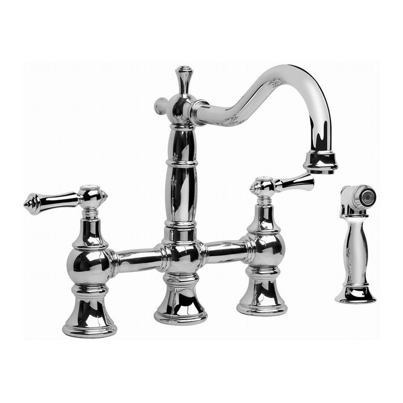 Graff G-4845-LM34 Canterbury Bridge Kitchen Faucet with Metal Lever Handles