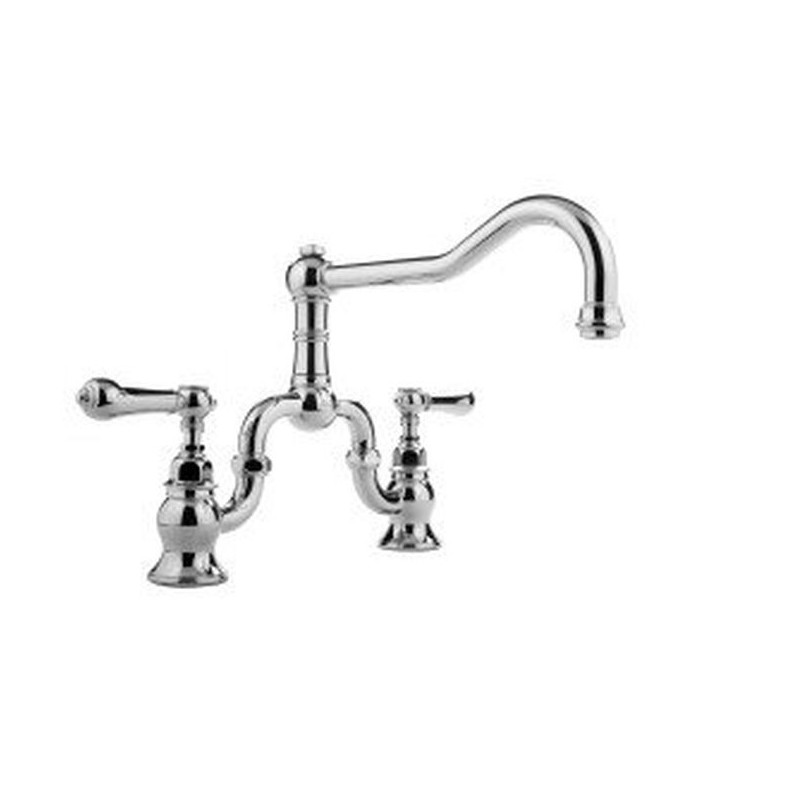 Graff G-4870-LM34 Canterbury Bridge Kitchen Faucet with Metal Lever Handles