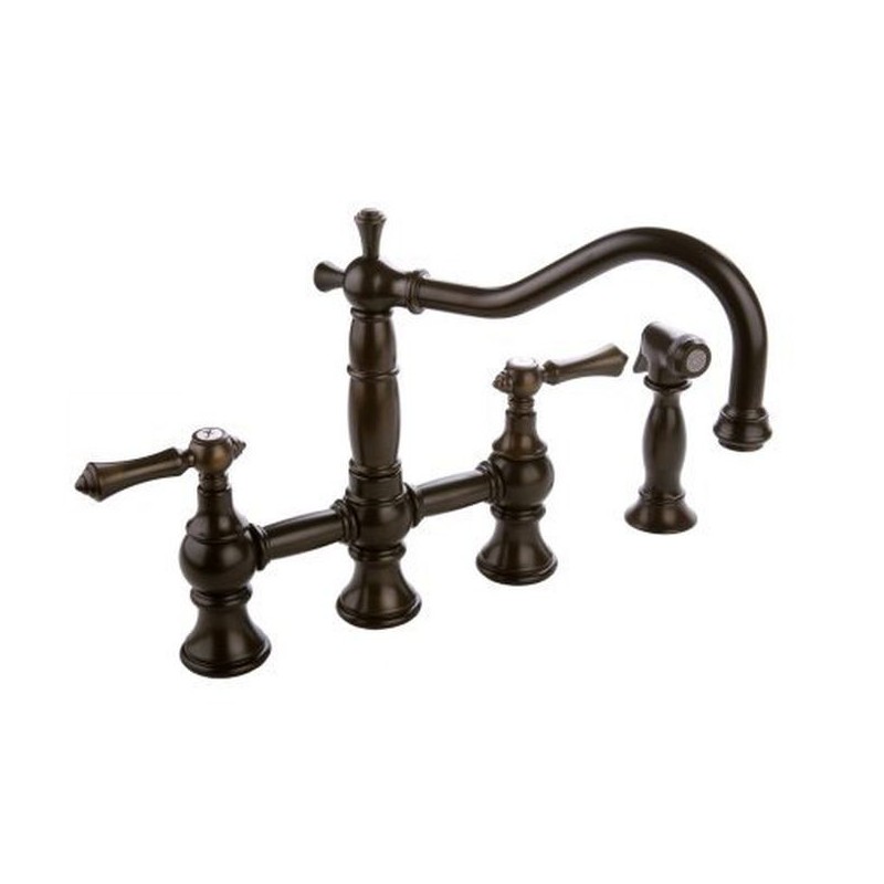 Graff G-4845-LM15 Canterbury Bridge Kitchen Faucet with Metal Lever Handles