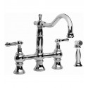 Graff G-4845-LC1 Canterbury Bridge Kitchen Faucet with Porcelain Lever Handles