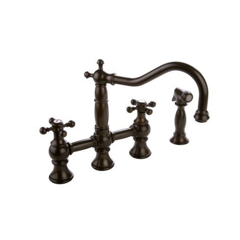 Graff G-4845-C7 Canterbury Bridge Kitchen Faucet with Metal Cross Handles