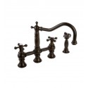 Graff G-4845-C7 Canterbury Bridge Kitchen Faucet with Metal Cross Handles