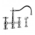 Graff G-4845-C2 Canterbury Bridge Kitchen Faucet with Metal Cross Handles