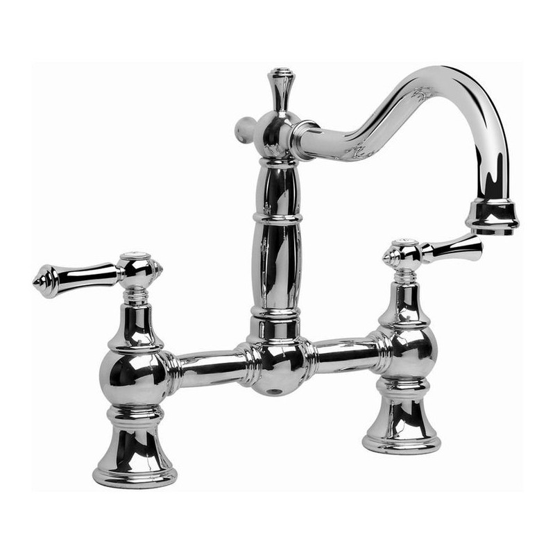 Graff G-4840-LM34 Canterbury Bridge Kitchen Faucet with Metal Lever Handles