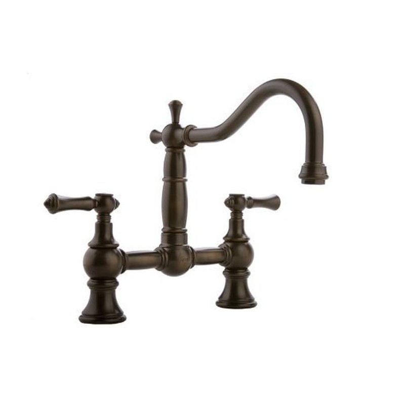 Graff G-4840-LM15 Canterbury Bridge Kitchen Faucet with Metal Lever Handles