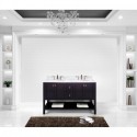 Winterfell 60" Double Bathroom Vanity in Espresso with Marble Top and Round Sink