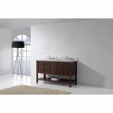 Winterfell 60" Double Bathroom Vanity in Cherry with Marble Top and Square Sink