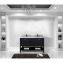 Winterfell 60" Double Bathroom Vanity in Espresso with Marble Top and Square Sink