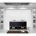 Winterfell 72" Double Bathroom Vanity in Espresso with Marble Top and Round Sink