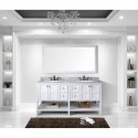 Winterfell 72" Double Bathroom Vanity in White with Marble Top and Round Sink with Mirror