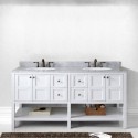 Winterfell 72" Double Bathroom Vanity in White with Marble Top and Round Sink
