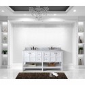 Winterfell 72" Double Bathroom Vanity in White with Marble Top and Round Sink
