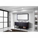 Winterfell 72" Double Bathroom Vanity in Espresso with Marble Top and Square Sink with Mirror