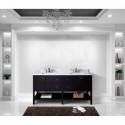 Winterfell 72" Double Bathroom Vanity in Espresso with Marble Top and Square Sink