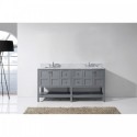 Winterfell 72" Double Bathroom Vanity in Grey with Marble Top and Square Sink