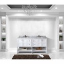 Winterfell 72" Double Bathroom Vanity in White with Marble Top and Square Sink