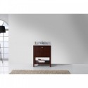 Winterfell 30" Single Bathroom Vanity in Cherry with Marble Top and Round Sink