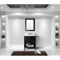 Winterfell 30" Single Bathroom Vanity in Espresso with Marble Top and Round Sink with Mirror