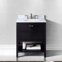 Winterfell 30" Single Bathroom Vanity in Espresso with Marble Top and Round Sink