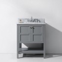 Winterfell 30" Single Bathroom Vanity in Grey with Marble Top and Round Sink