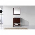 Winterfell 30" Single Bathroom Vanity in Cherry with Marble Top and Square Sink with Mirror